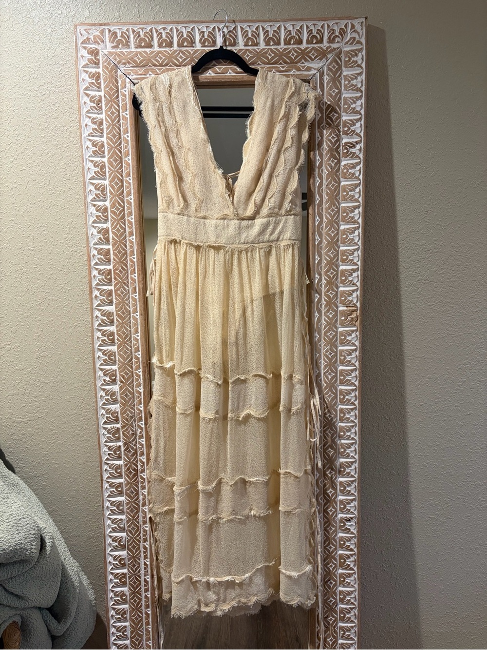 Free People Cream Maxi Dress with Scallop Trim - Picture 2 of 2